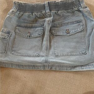 Denim Mini Skirt with Pockets